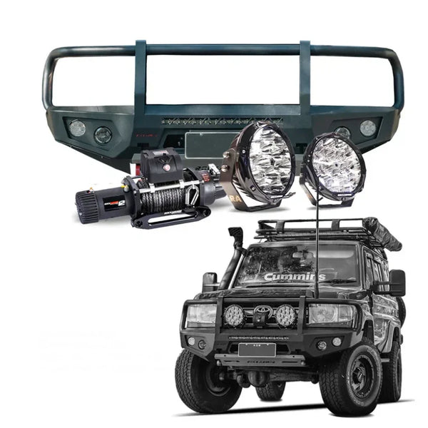Rockarmor Gt Hoop Steel Bullbar Combo Package - Toyota Landcruiser 79 03/2007 - 11/2023 (Full Bar Replacement)