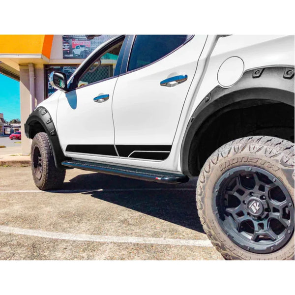 Rockarmor Steel Rockslider Side Steps To Suit Mitsubishi Triton Ml/Mn 2006+ Dual Cab