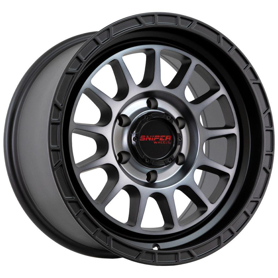 SNIPER BALLISTIC - GREY TINT, BLACK LIP 17x9 / 6x139.7 / +15 Offset
