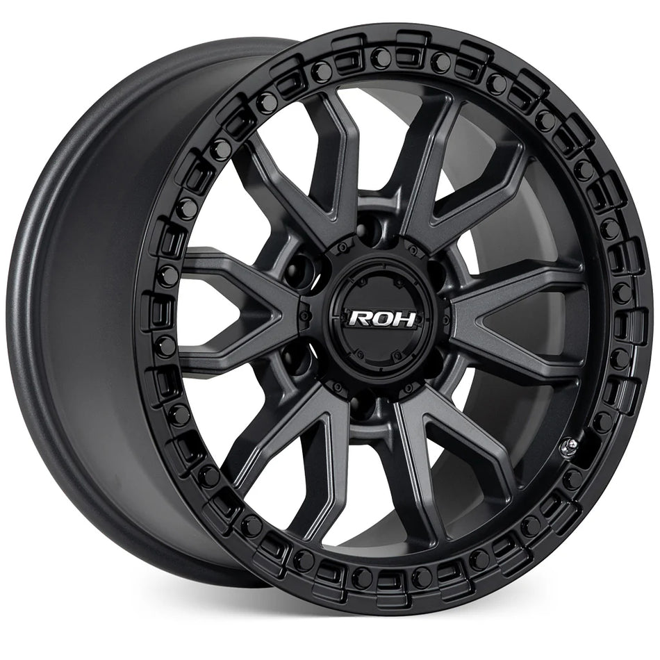 ROH RAID - MATT GUNMETAL, BLACK LIP 17x9 / 6x139.7 / 35 Offset