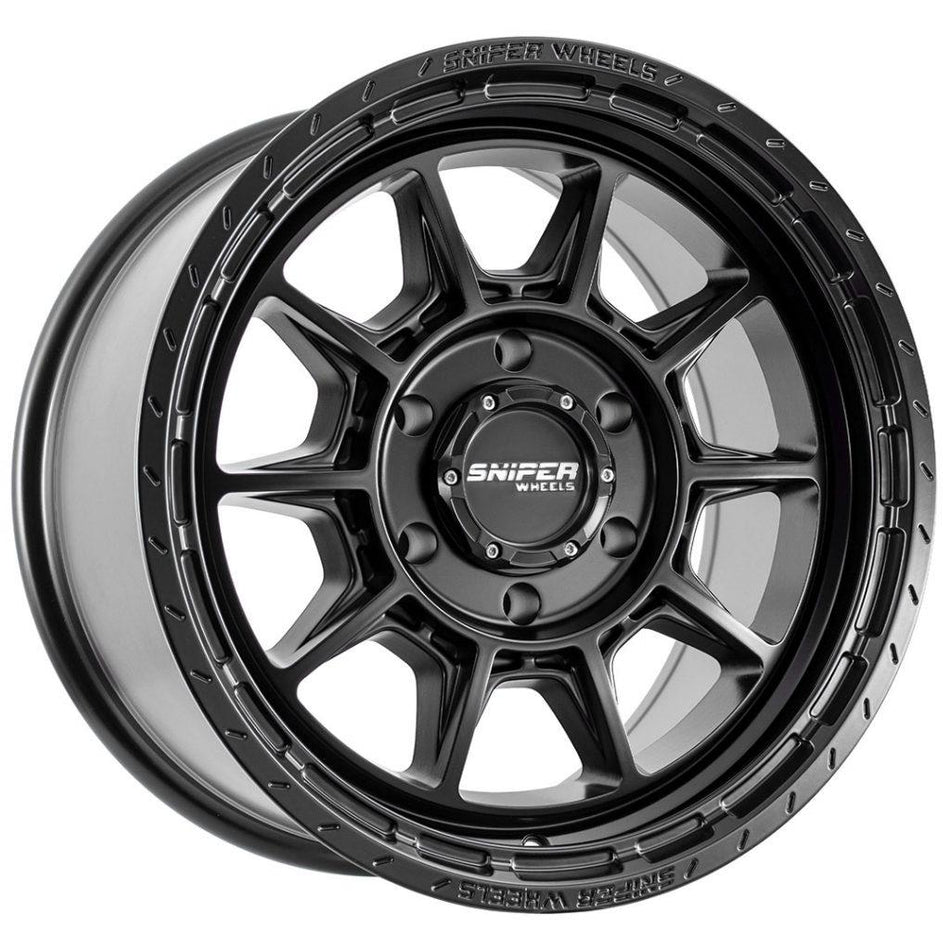 SNIPER RECON - MATT BLACK 17x9 / 6x139.7 / +15 Offset