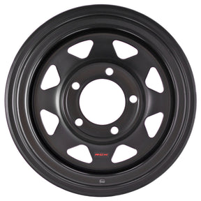 RCK STEEL WHEEL - 8 SPOKE MATT BLACK