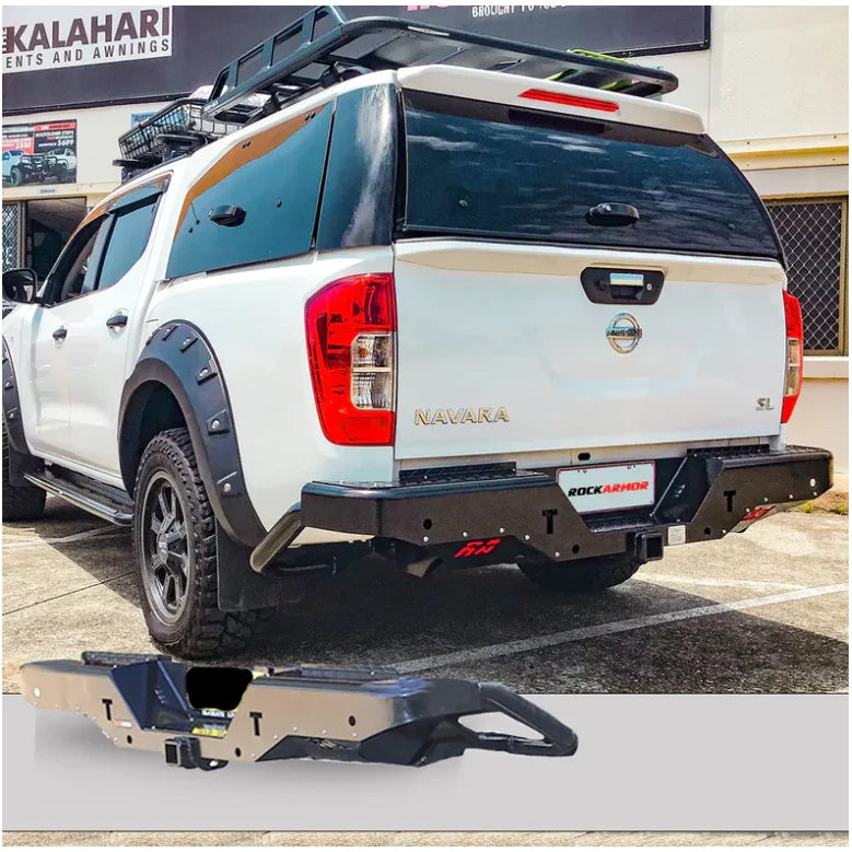 Rockarmor Elite Steel Rear Step / Towbar To Suit Nissan Navara Np300 D23 2015-2023