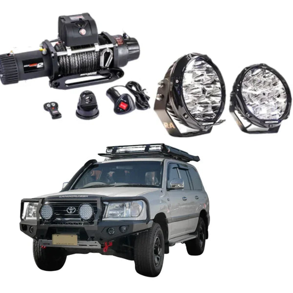 Rockarmor Gt Hoop Steel Bullbar Combo Package - Landcruiser 105 Series 98-07 (Full Bar Replacement)
