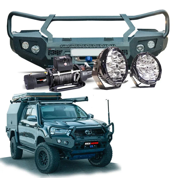 Rockarmor Gt Steel Hoop Bullbar Combo Pack - Toyota Hilux 2020-2025