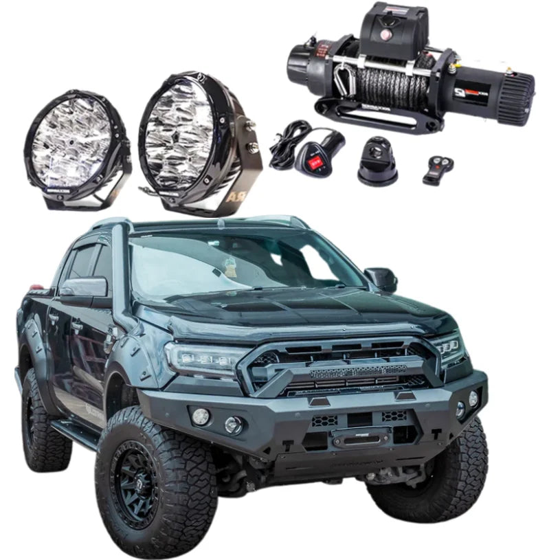 Rockarmor Gt Steel Hoopless Bullbar Combo Pack - Ford Ranger PX2 & 3