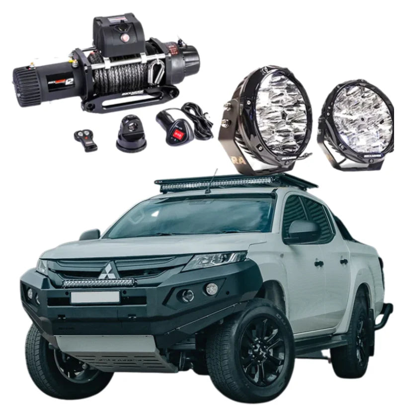 Rockarmor Gt Steel Hoopless Bullbar Combo Pack - Mitsubishi Mr Triton