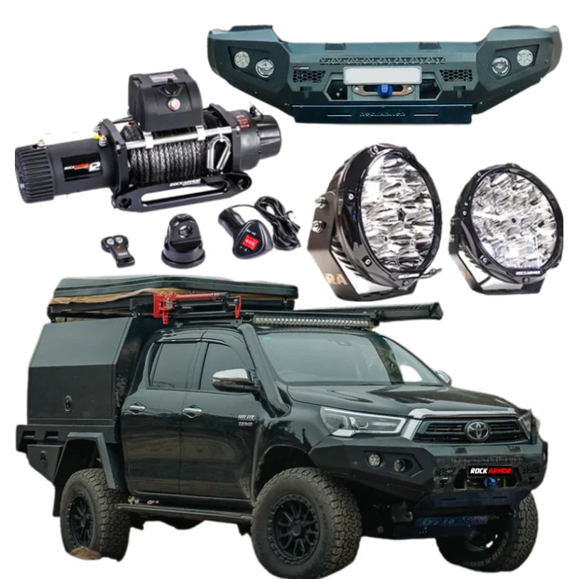 Rockarmor Gt Steel Hoopless Bullbar Combo Pack - Toyota Hilux 2020-2025