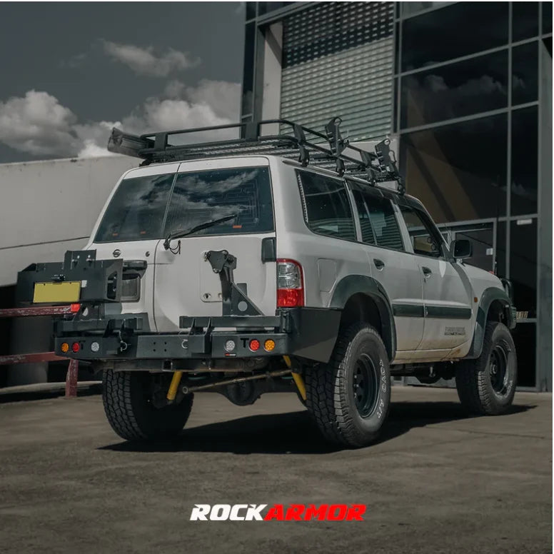Rockarmor Steel Dual Wheel Carrier To Suit Nissan Patrol Y61 Gu1,2,3 1997-20004 And Gu Wagon