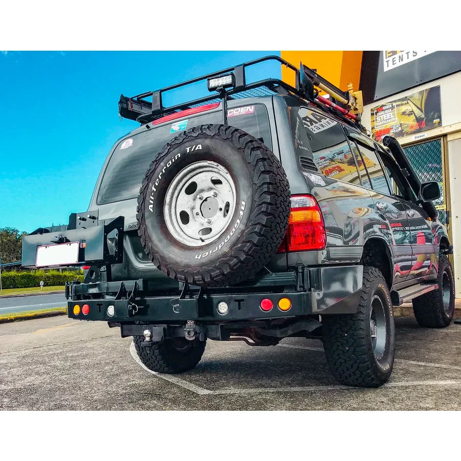 Rockarmor Steel Dual Wheel Carrier To Suit Toyota Landcruiser Fj105 Series 1998-2002  Live Axle (Solid Front End)