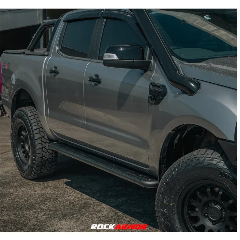 Rockarmor Steel Rockslider Side Steps To Suit Ford Ranger Px1 Px2 Px3 Dual Cab/Extra Cab 2012-2022