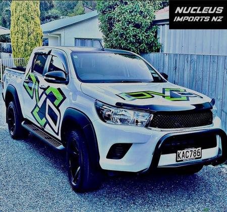 BONNET GUARD SLIM - SUITABLE FOR TOYOTA HILUX 2015-2020 MODELS Installed on white Ute
